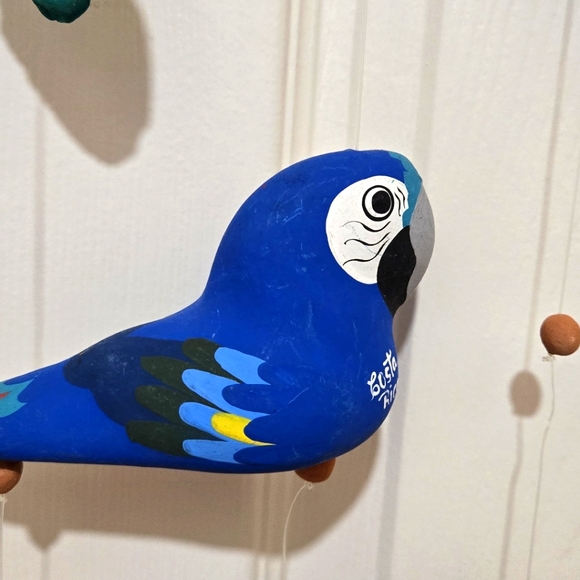 Clay Bird Mobile Wall Hanging From Costa Rica - Picture 5 of 6